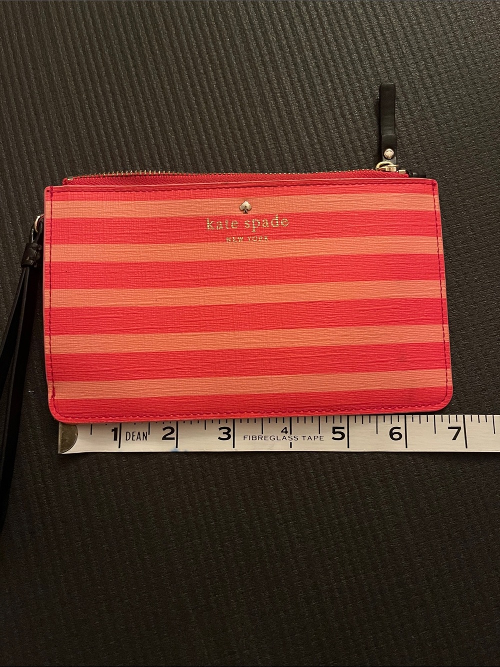 kate spade Coral & Pink Striped Wristlet with Black Strap - Picture 4 of 5